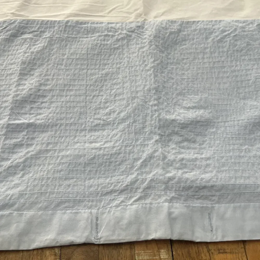 ROOTS Shower Curtain White & Blue 100% Cotton 69.5